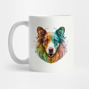 Watercolor Dog Colourful Portrait Mug